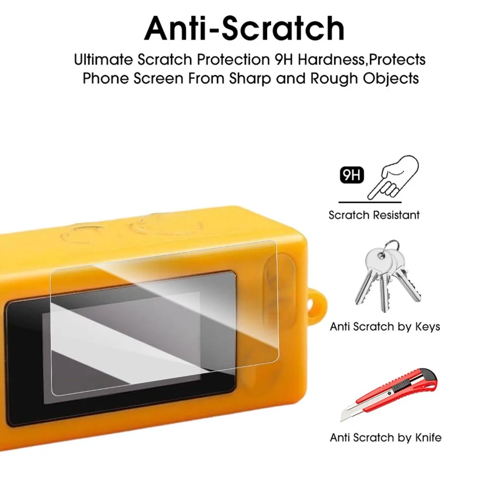 3in1 Tempered Glass&Transparent Case for KODAK Charmera 1987 Mini Digicam Camera Hard Cover for KODAK Keychain Blind Box Camera