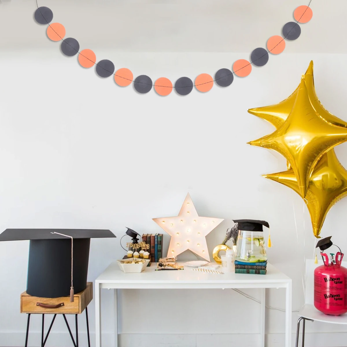

3 Meters Colorful Round Circle Hanging Banner Garland for Party Home Decoration Cosplay Festive Events