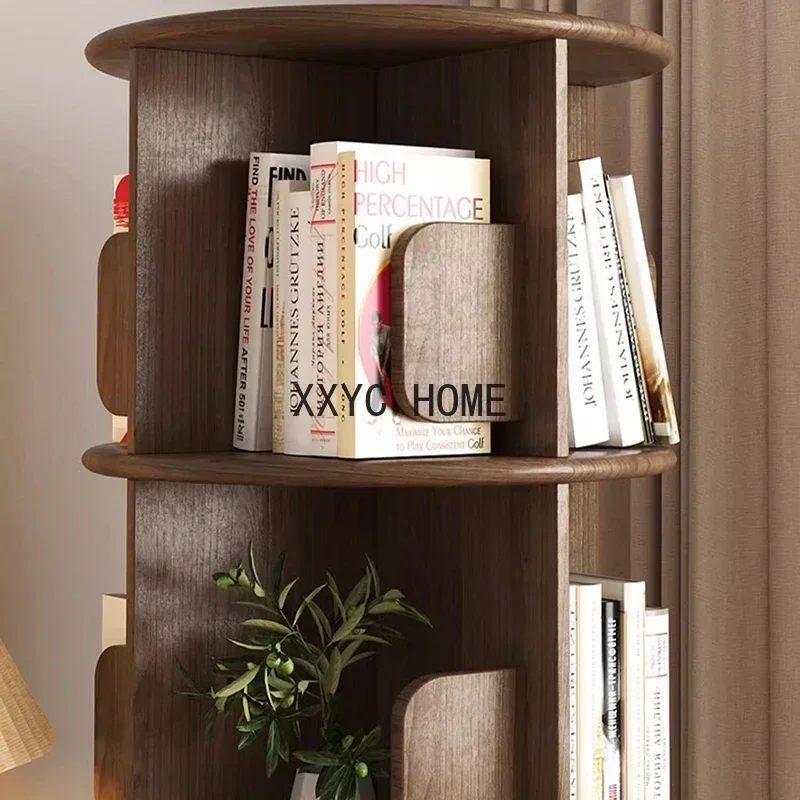 

Поворотный органайзер для книг TAO: мобильная деревянная полка-стеллаж для спальни в индустриальном стиле