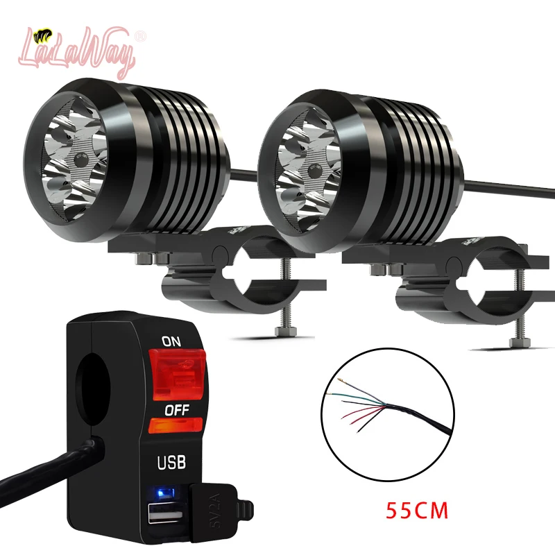 

12V~80V 30W 1800LM Motorcycle LED Headlight Motorbike Driving Spotlight Street Moto Fog DRL Spot Head Light Lamp