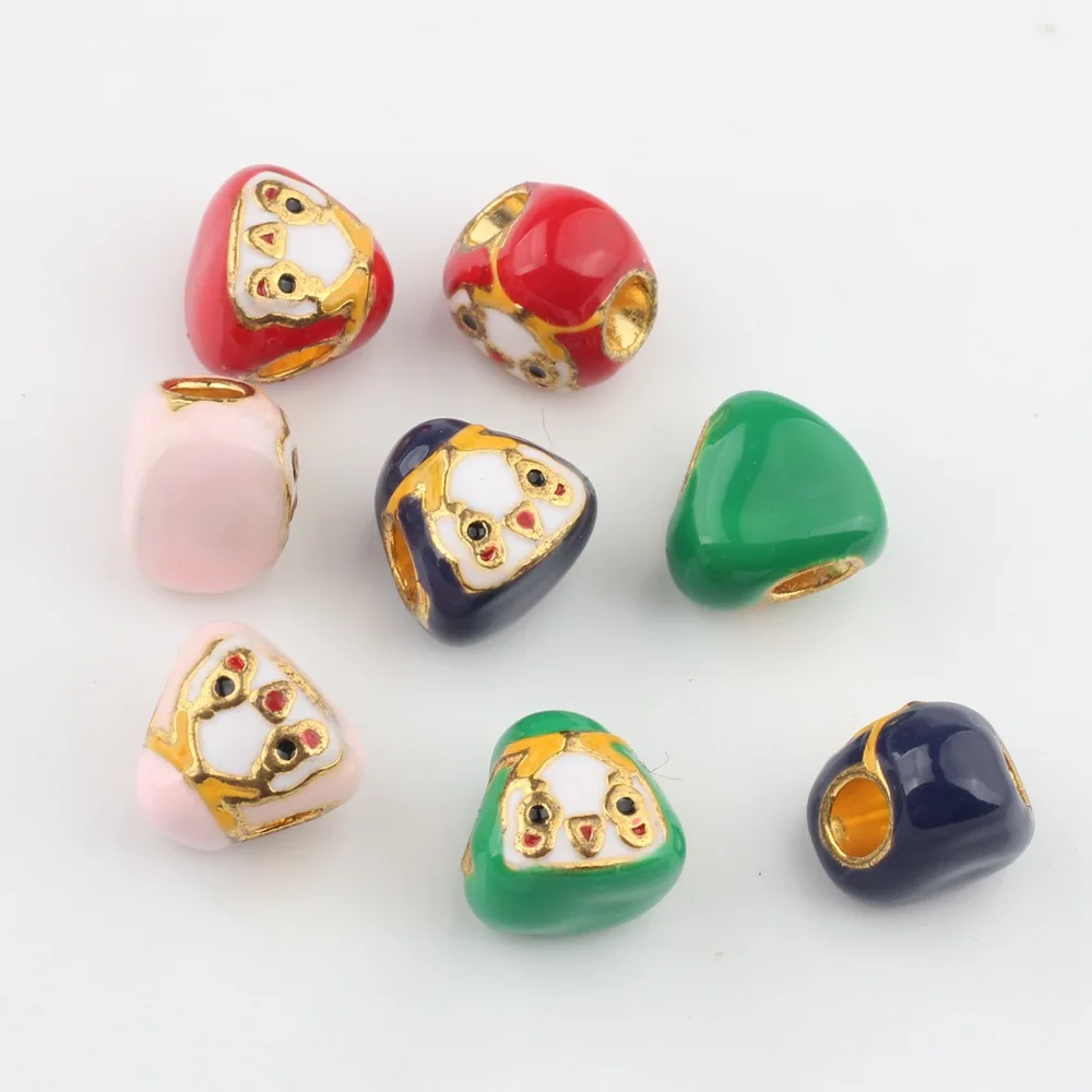 Zinc Alloy Charms Dragon Boat Festival with Triangle-shape Enamel Zongzi Beads DIY Chinese Style Jewelry Accessories 10pcs/lot