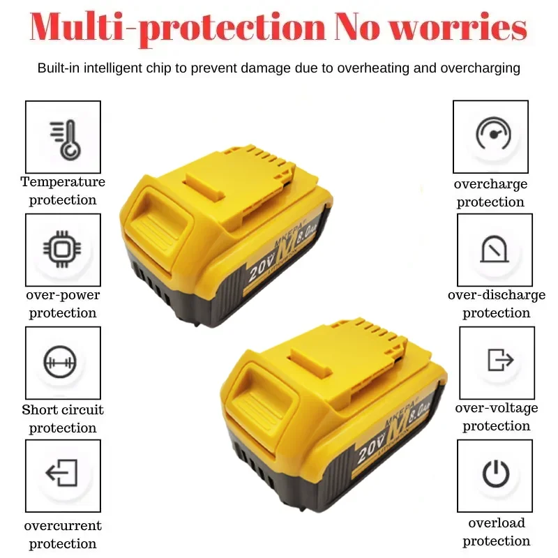 20V Original 12Ah Replacement Li-ion Battery for DeWalt 20V DCB112 DCB184 DCB200 DCB201 Power Tool Battery 20V MAX With Charger