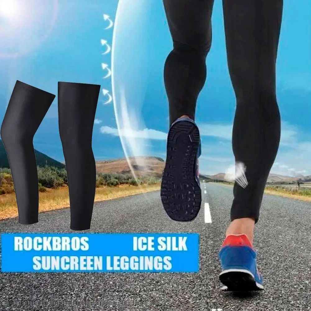 

1set Breathable Cycling Leg Sleeves Compression Sleeves Outdoor Sports Running Basketball Leg Covers Sun UV Protection Tool