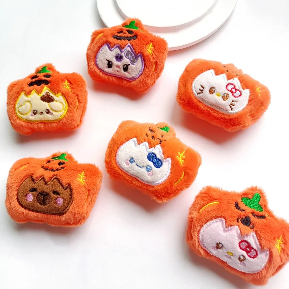 Chiikawa Cartoon Anime Pumpkin Plush Doll Decoration Manual Originality DIY Brooch Key Chain Accessory Doll Hangings Wholesale