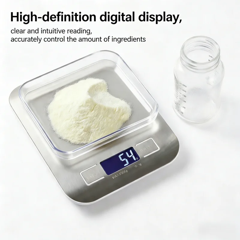 2026 New 5kg High‑Accuracy Digital Kitchen Scale Stainless Steel LED Display Food Scale for Baking Jewelry Household Weighing