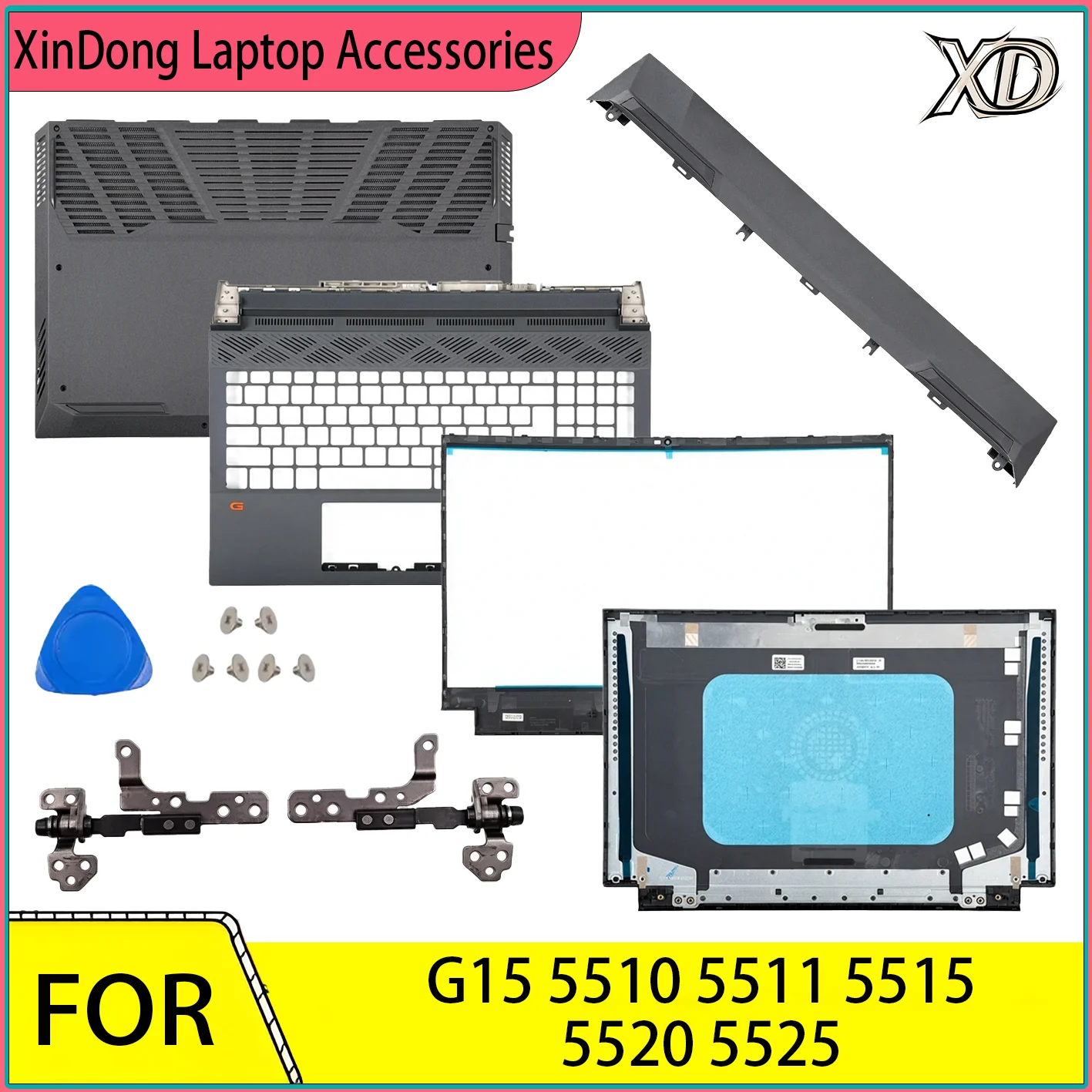 New Laptop Shell For For G15 5510 5511 5515 5520 5525 LCD Back Cover/Front Bezel/Palmrest/Bottom Case/Hinges/Rear Exhaust Vent