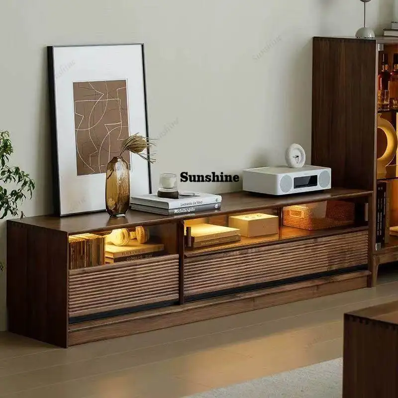 

No Foot Brown Tv Cabinet Simple Storage Classic 180Cm Modern Tv Stands Living Room Designer Mueble Televisor Furniture Home