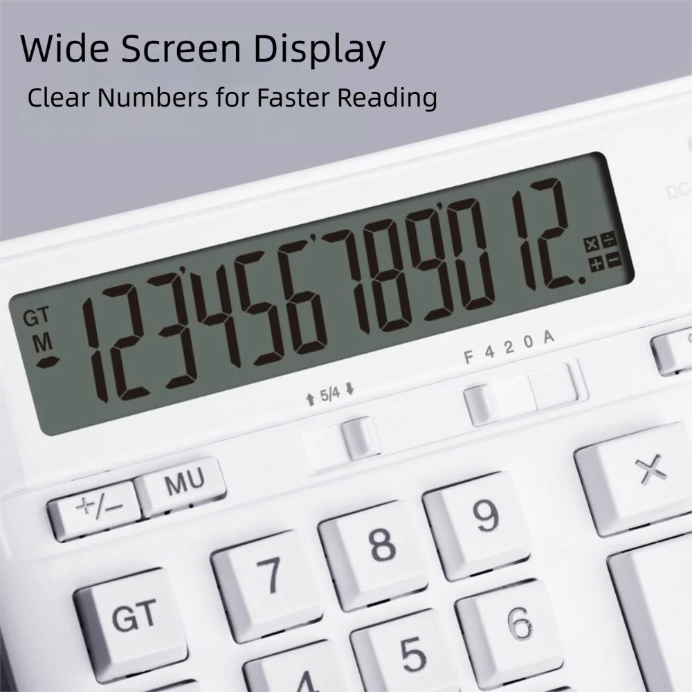 12 Digit Desk Calculator Large Display Big Buttons Desktop Calculator Dual Power Supply Large Screen Office Calculator