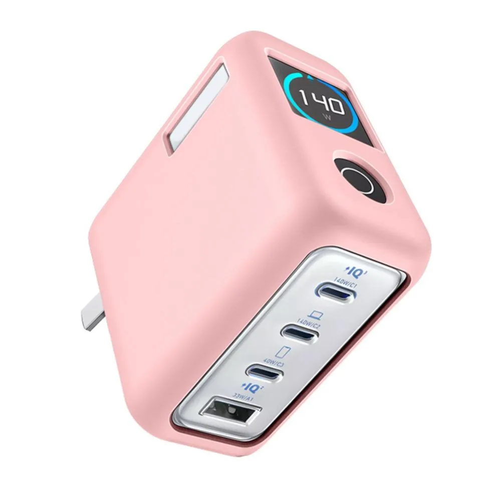 Shockproof Silicone Case Solid Color Soft Protective Cover Portable Dustproof Carrying Case for Anker Zolo 140W Charger Travel