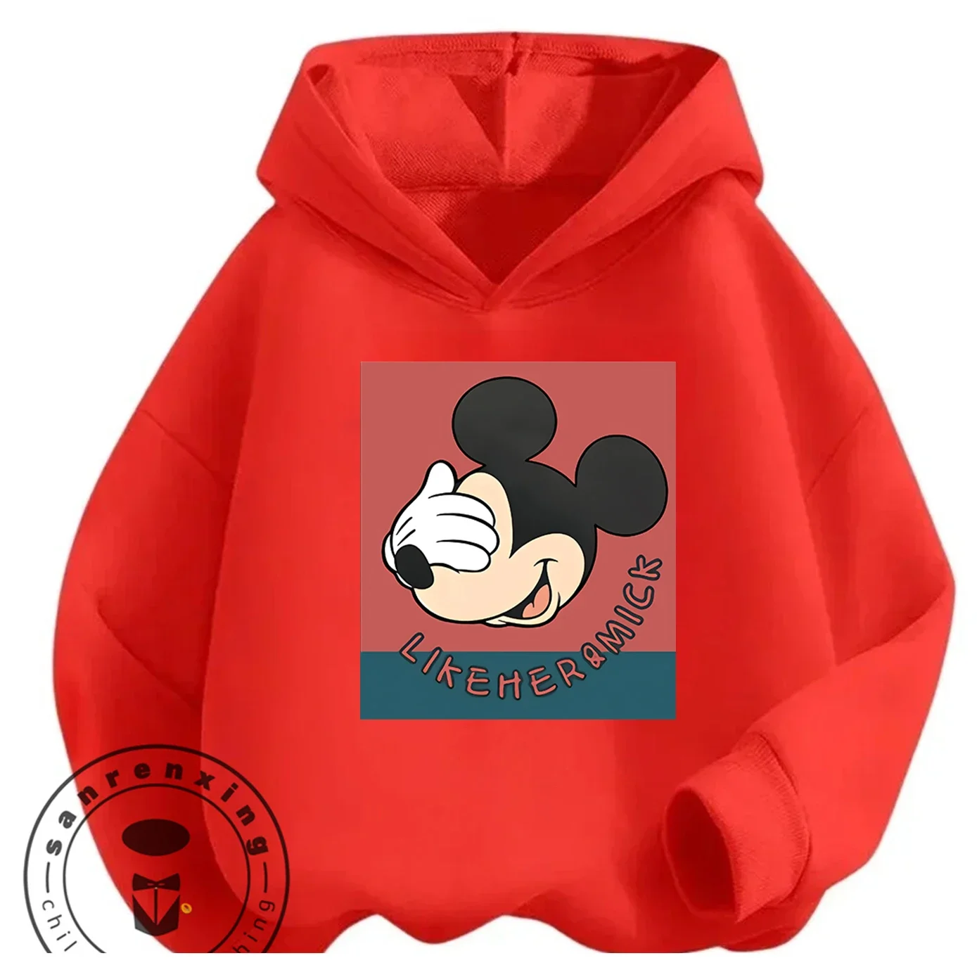 

Толстовка с Микки Маусом для мальчиков и девочек, повседневная милая детская толстовка с героями мультфильмов, осенне-зимняя теплая одежда