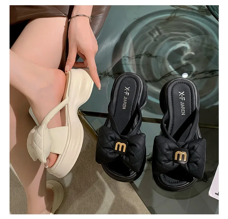 2026 Sommer Neue Mode Damenschuhe Pantoletten Bequeme Plateau-Schuhe Hohe Absätze Freizeit Blumen Outdoor Strand Pantoffeln für Frauen – Detail 11