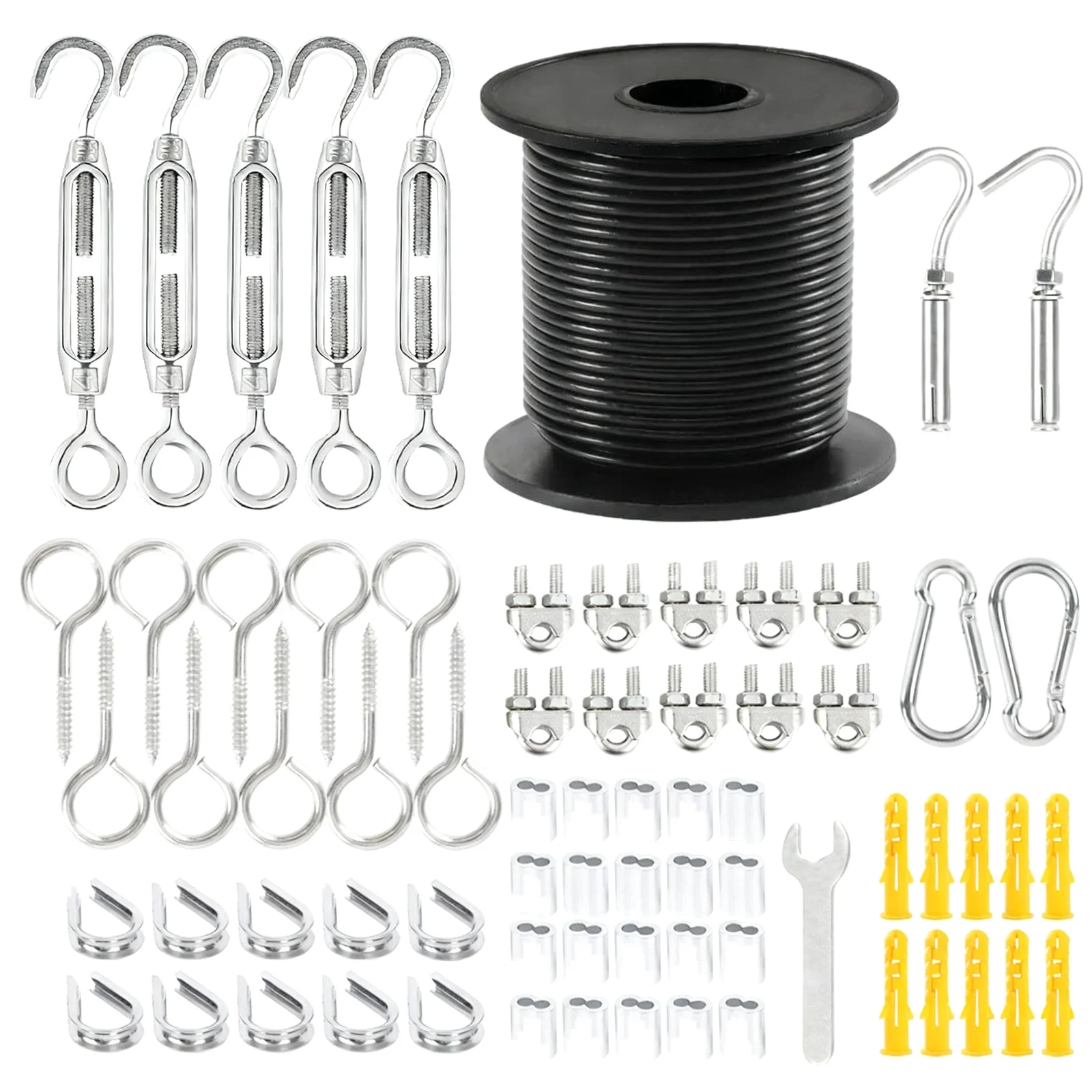 Clothesline Cable Stainless Steel Cable PVC Coated Wire Rope Outdoor Hanging Kit Fence Wire Rope