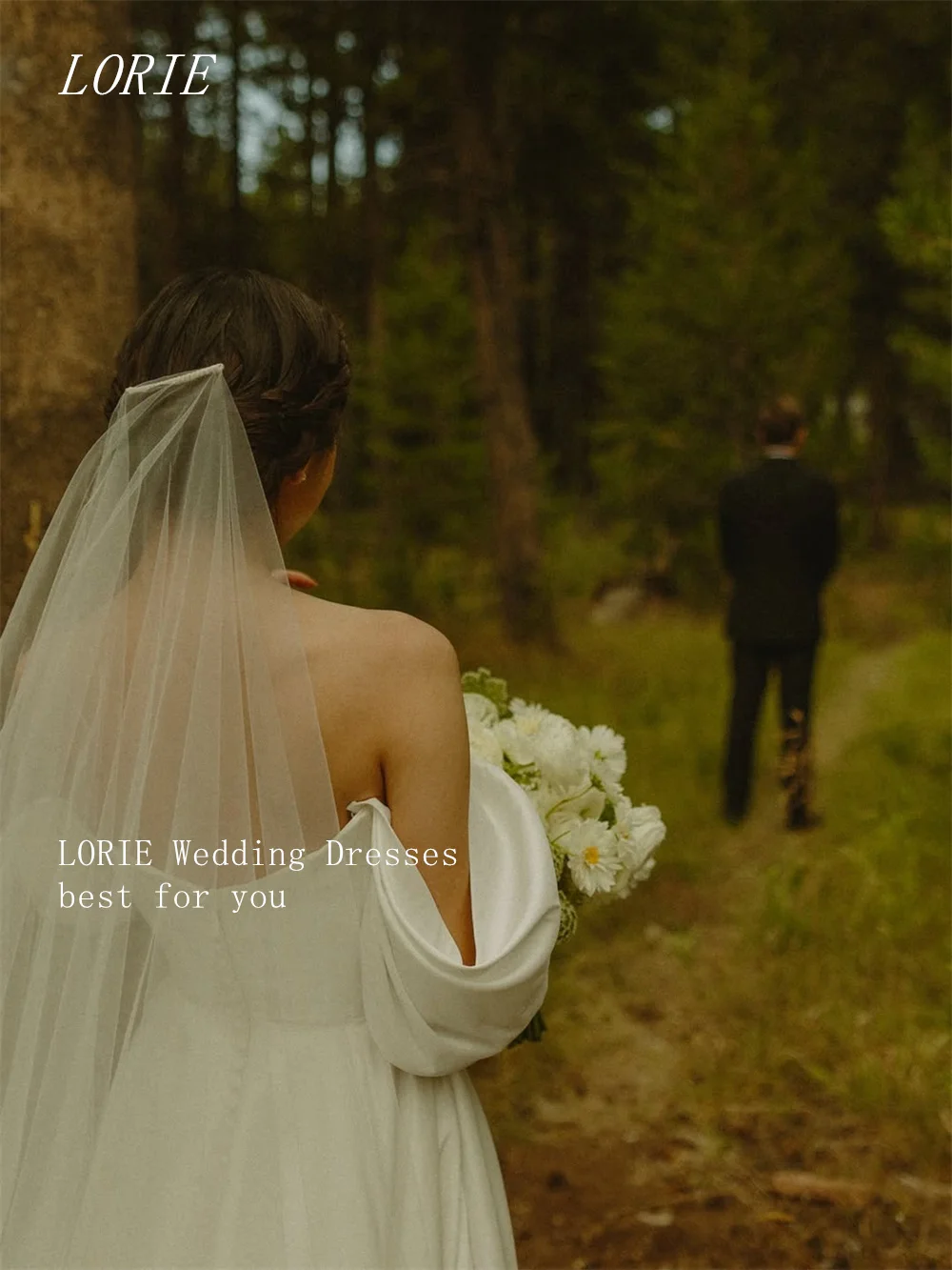 ローリー高級 A ラインのウェディングドレスエレガントなオフショルダーブライダルドレスミニマリスト気質のウェディングドレスカスタマイズされた 2026