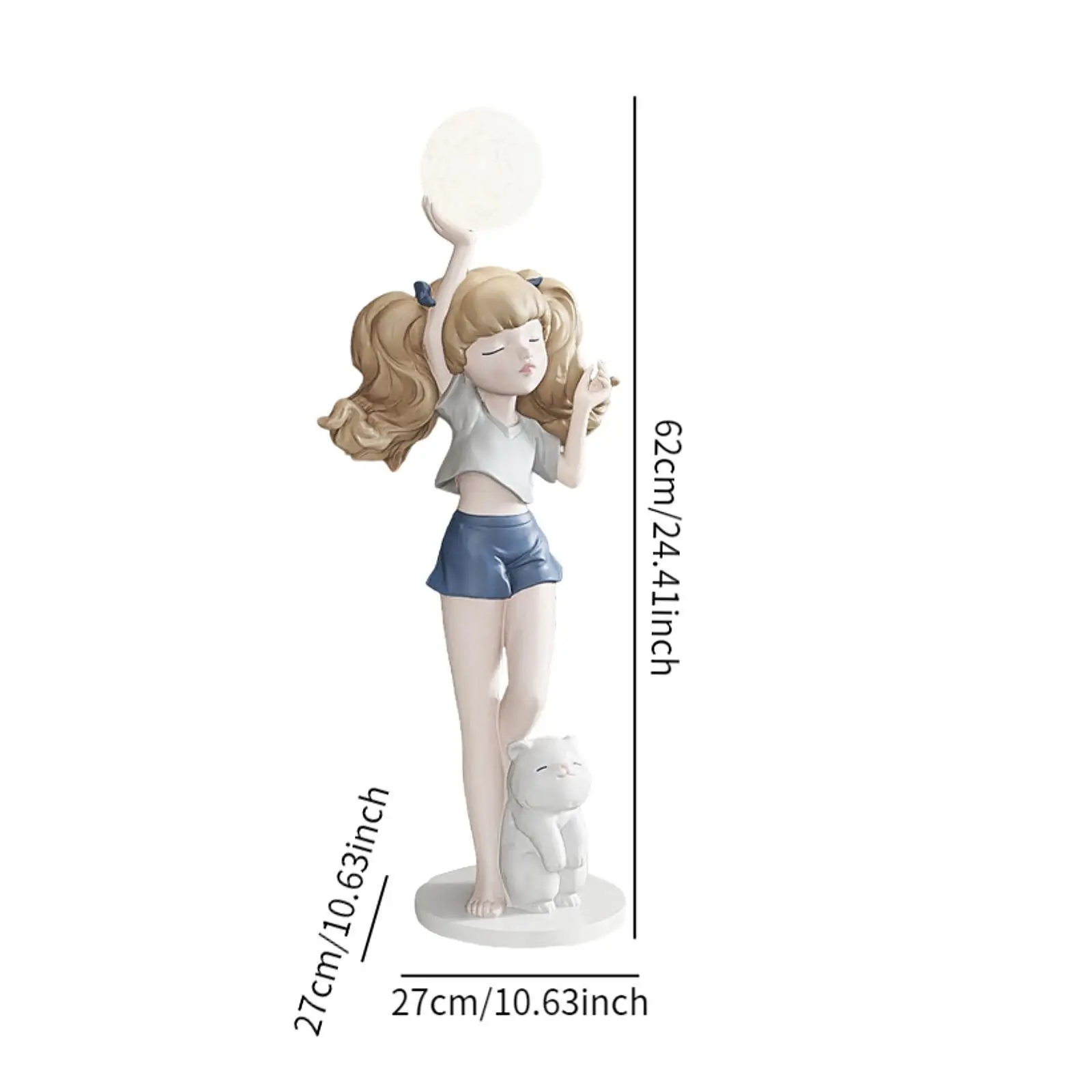 تمثال فتاة الراتنج تمثال مع ديكور المنزل الحديث زخرفة مكتب الشكل ل