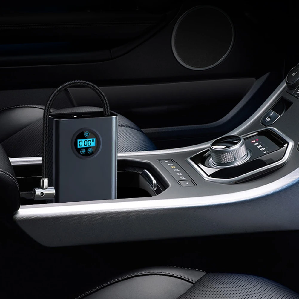 Car Tyre Inflator Rechargeable with Digital Pressure Gauge Small Air Pump 1500mAh Portable Air Pump for Car Motorcycle Bike Ball