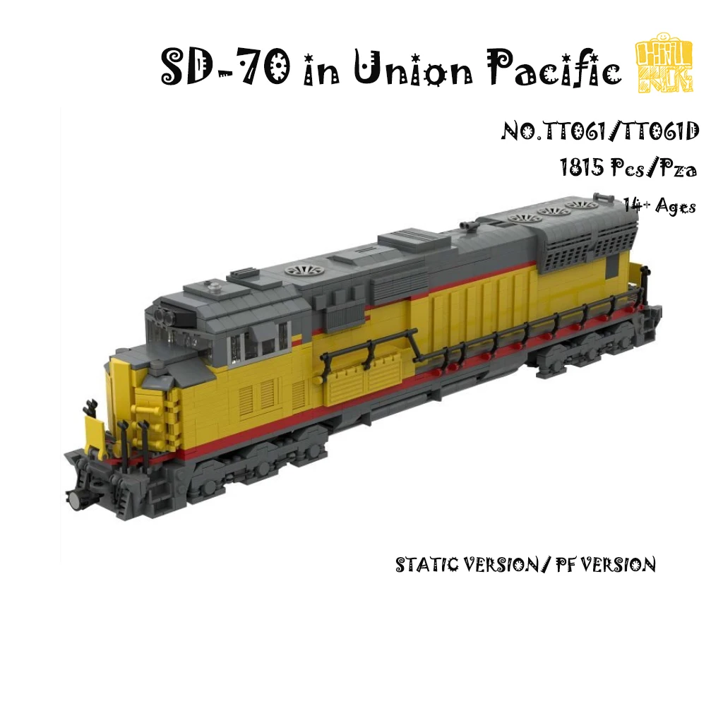 Moc tt061 70 trem locomotiva modelo com desenhos pdf blocos de construção tijolos crianças brinquedos educativos diy aniversário presentes natal