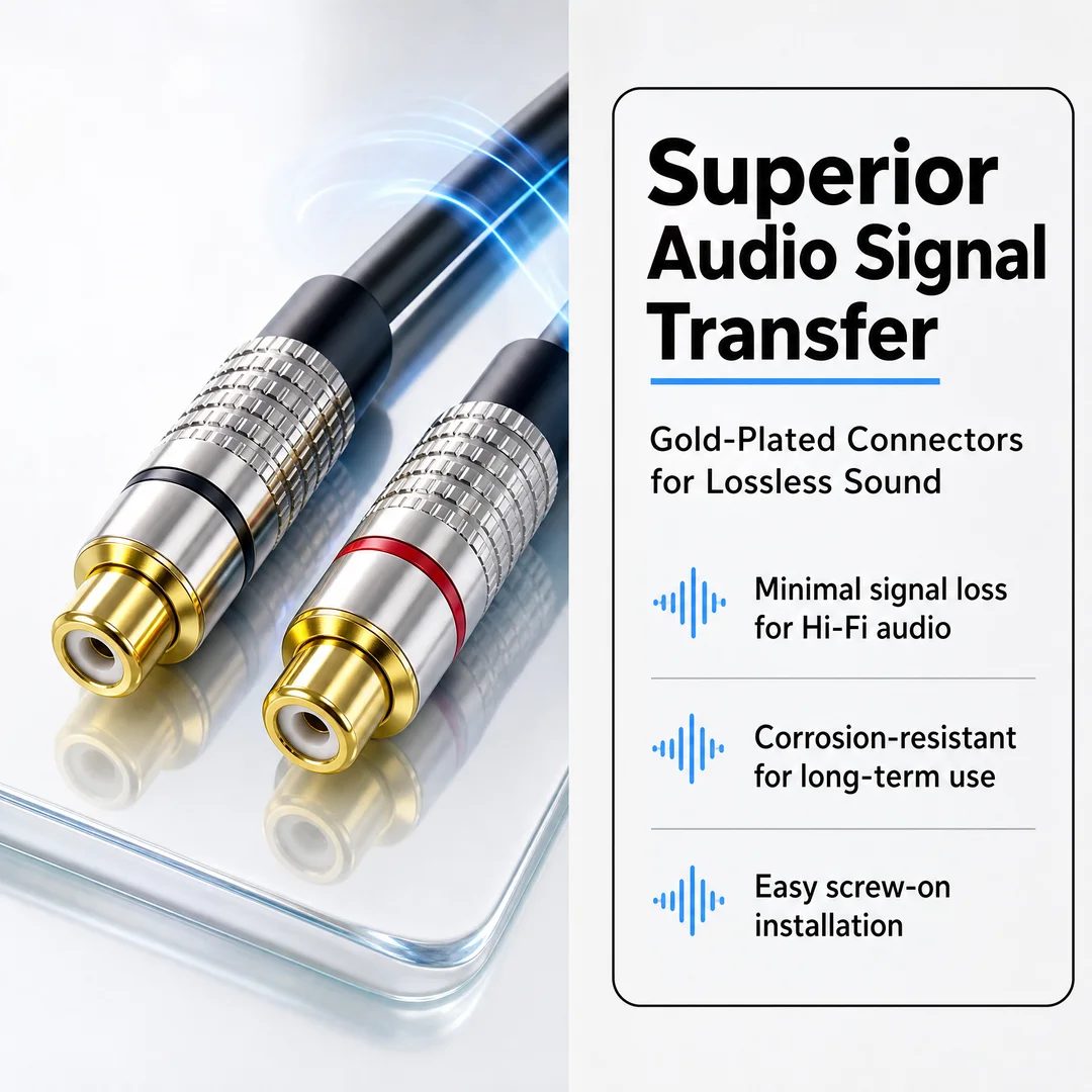 2/5/10PCS AV Plug RCA Female Jack Plug Solder Audio Video Adapter Connector Black Red Convertor Gold Plated