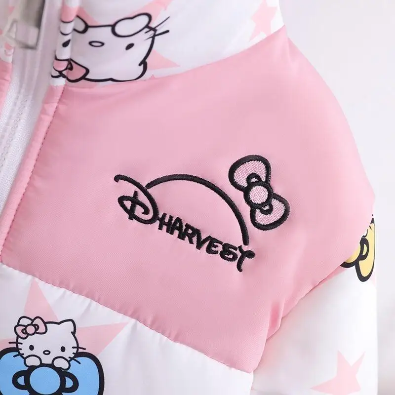 

Hello Kitty High Street New Year's New Style Girls' High School Children's Cute Plush Thick Winter Coat Cotton Coat Sanrio Boys