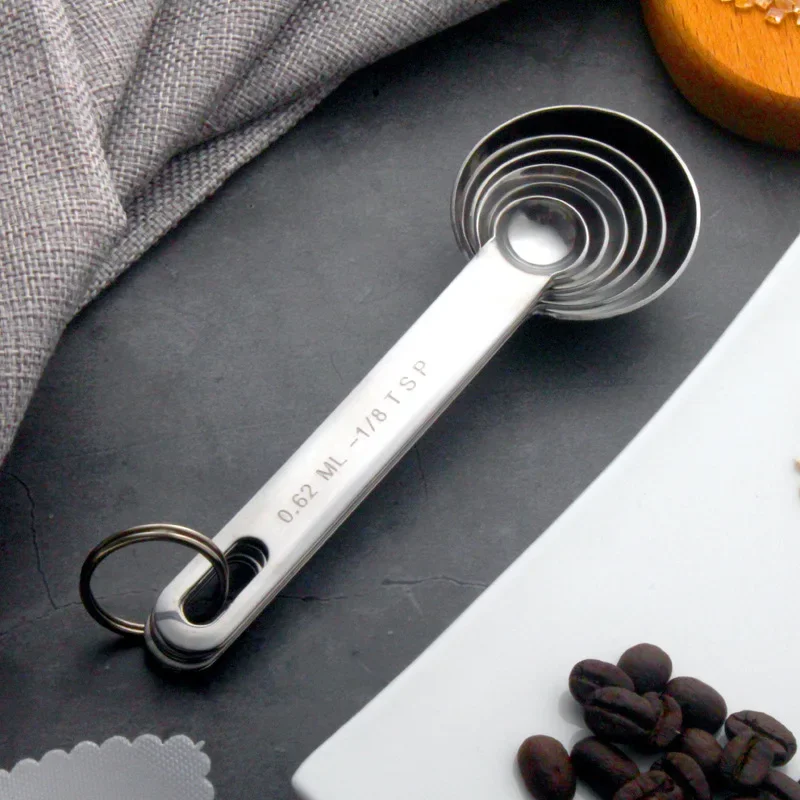 Cuchara medidora multiusos de acero inoxidable de calidad alimentaria, cuchara medidora de café en polvo y especias, herramientas de cocina para hornear, herramientas de cocina