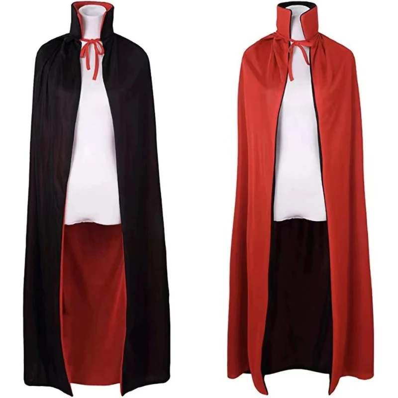 Mantello da vampiro anime Mantello con colletto alla coreana per bambini Mantelle da vampiro rosse nere Cosplay Festa di carnevale di Halloween per vestiti per ragazzi e ragazze