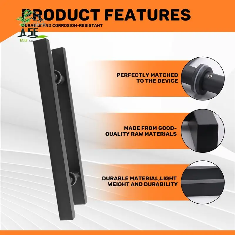 

A05E-Matte Black Stainless Steel Glass / Wooden Door Handle