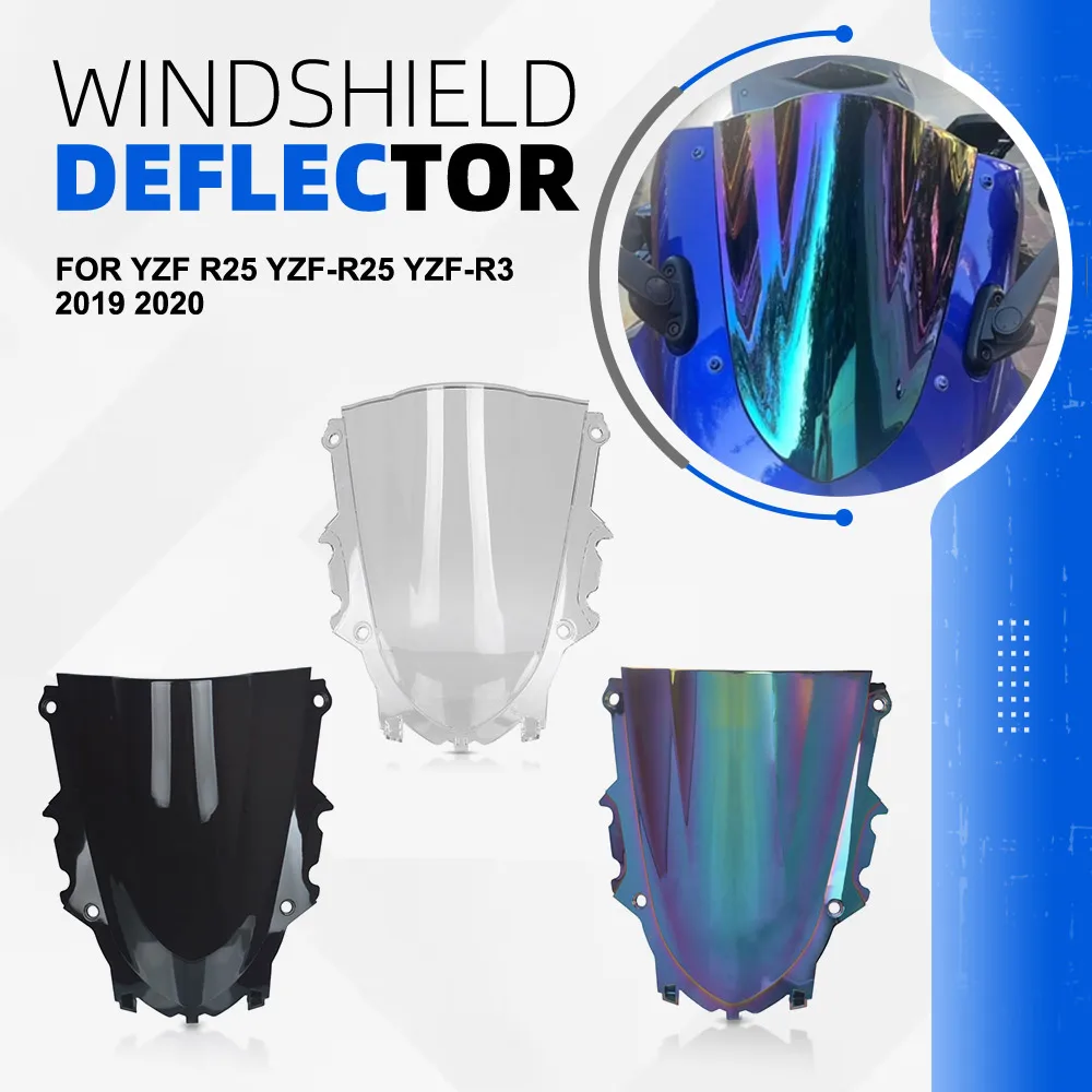 

Ветровое стекло YZFR25 YZFR3 для YAMAHA YZF R25 YZF-R25 YZF-R3 2019 2020, аксессуары для мотоциклов, ветрозащитный дефлектор