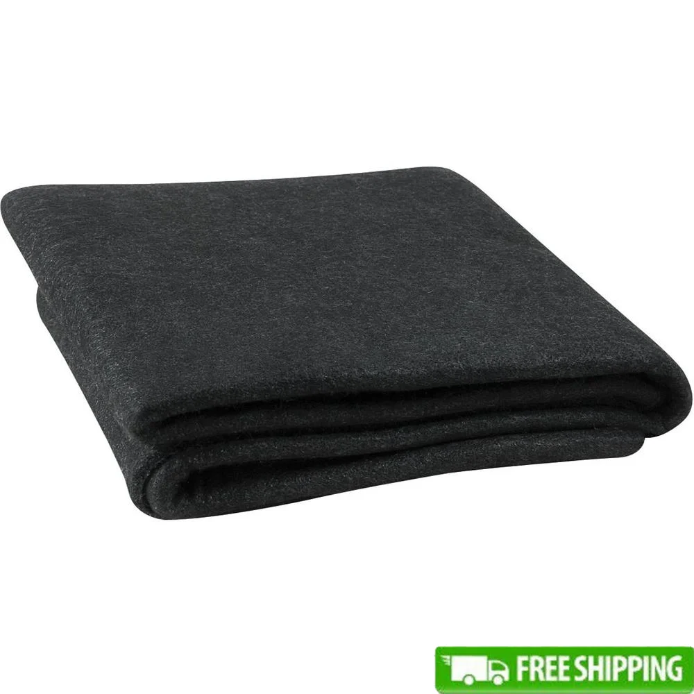 16oz Black Carbonized Fiber Welding Blanket Lightweight Flexible 4' x 6' 1800oF Protection Spark Spatter Slag Shield Velvet