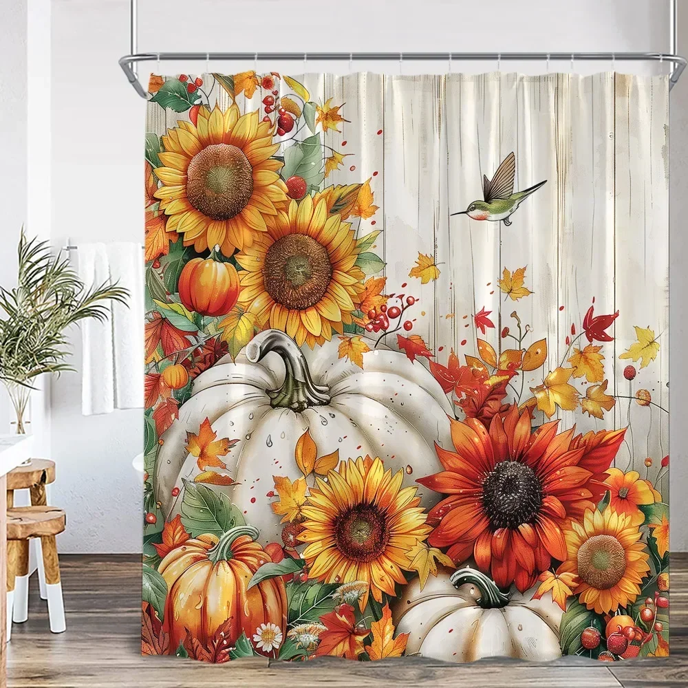 

Sunflower Shower Curtain Yellow Flower You Are My Sunshine Bathroom Decorative Shower Curtain with Hook