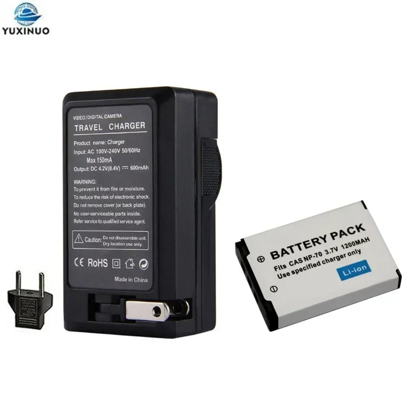 1200mAh CNP-70 NP-70 CNP70 NP70 Camera Battery + Charger for CASIO Zoom EX-Z150 EX-Z250 EX-Z250BE EX-Z250GD EX-Z250PK EX-Z250RD