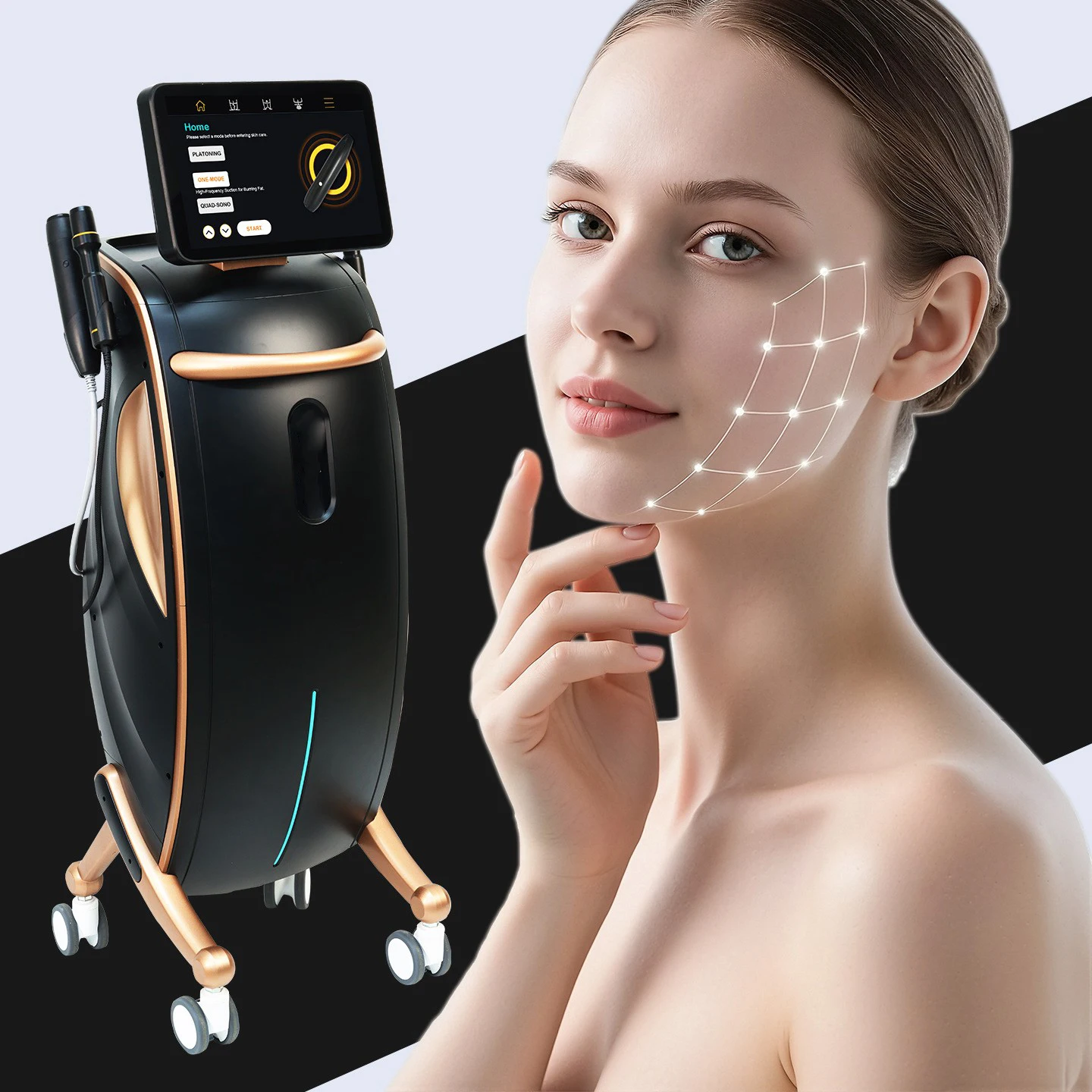 Vertical Facial Multifunctional Device for Facial Lifting, Firming, Thinning Fine Lines, Whitening, Suitable for Beauty Salons