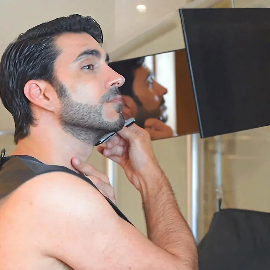 3-drożne lusterko do samodzielnego strzyżenia włosów 360 Trifold Lusterko do strzyżenia włosów dla mężczyzn i kobiet Lusterko do makijażu z przenośnymi regulowanymi haczykami