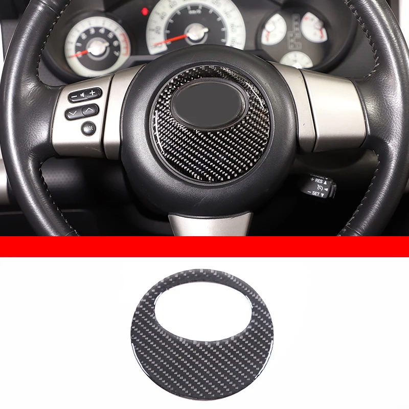 

For Toyota FJ Cruiser 2007-2021 Car Steering Wheel Panel Trim Circle Covers Sticker Refit Styling Soft Carbon Fiber