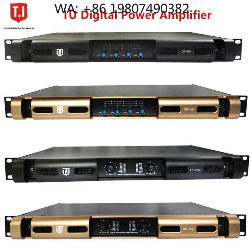 2 Channel 1U Digital Power Amplifier, High Efficiency Audio Amplifier for Club, Bar and Stage Sound System