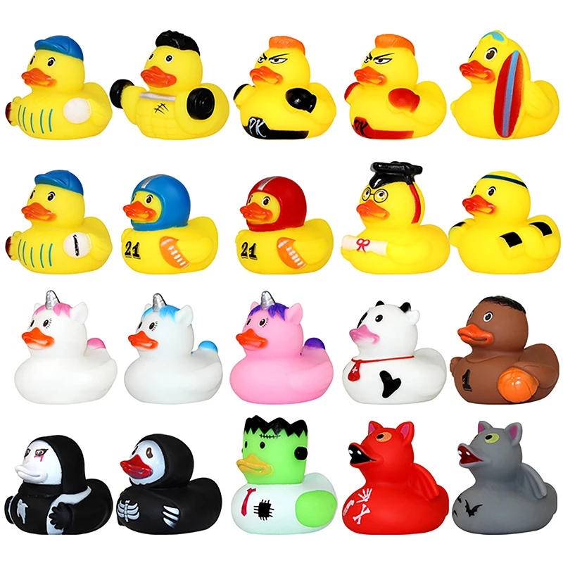 

Creative Cute Sports Duck Toys Baby Bath Toys Rubber Ducks Summer Beach Pool Activity Floating Ducks Children Birthday Gifts