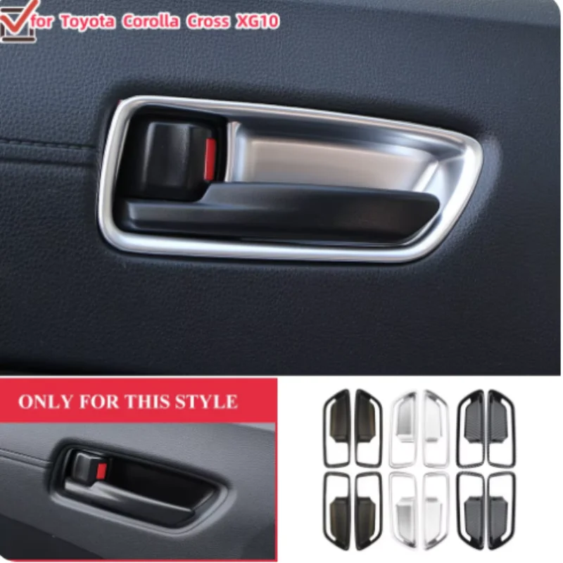 ABS Inner Door Bowl Frame Trim Armrest Handrail Cover Interior Accessories For Toyota Corolla Cross XG10 2022 2023 2024+