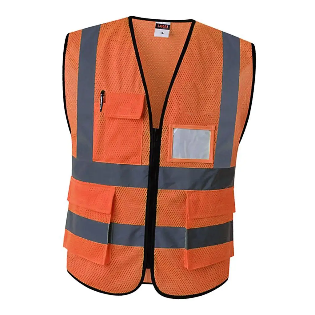 

High Visibility Zipper Front With Reflective Strips, Premium, 3 Sizes 2 Colors Optional , Orange S