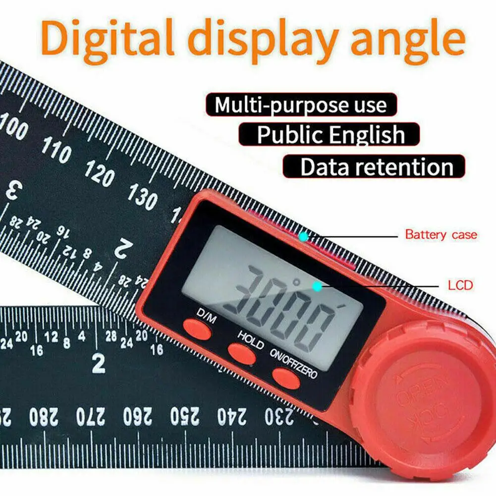 2-in-1 Digital Angle Meter Inclinometer Digital Angle Ruler Electronic Goniometer Protractor Angle Finder Measuring Tool