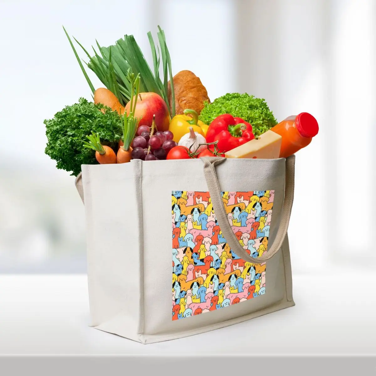 Pup Rally - The Peach Fuzz Tote Bag reusable grocery bags shopper bag women canvas large tote bag tote men's