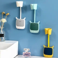 Cute Cartoon 180° Adjustable Hair Dryer Holder Storage Rack Self-Adhesive Hair Dryer Shelf Wall Mount Bathroom Universal Stand