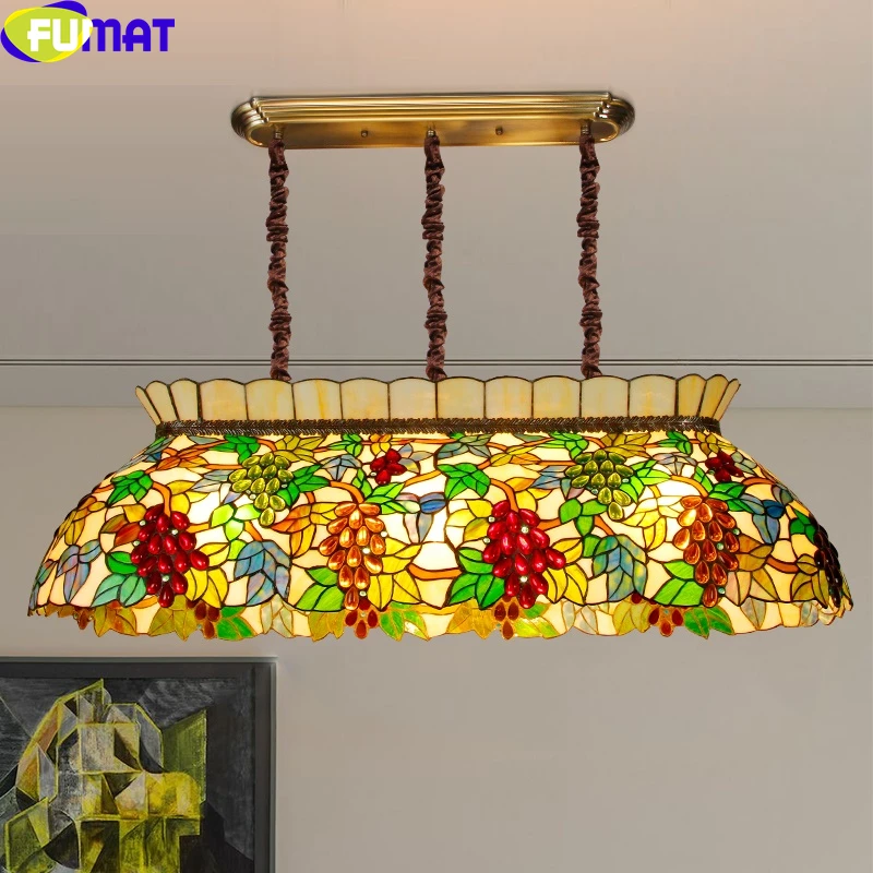 

Tiffany Vintage Pendant Light Stained Glass Grape LED Art Decor Lamp Hanging Light Dining Living Room Bedroom Ceiling Chandelier