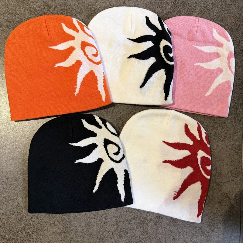 High Quality American Style Graphic Print Winter Skullcap Keep Warm Beanie 100%Cotton Outdoor Beanie Unisex