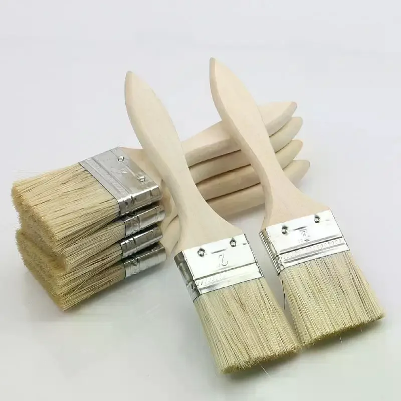 

10pcs Small Paint Brush Suitable For Art Handwork Painting Dyeing Varnish Glue Application Wooden Handle Indoor/Outdoor Repair