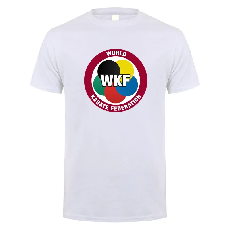 WKF World Karate Federation T Shirt Men polyester breathable top for sports, casual wear, easy to maintain clothes Eur size