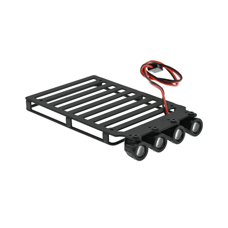 For Scx24 Jeep Mountaineering Rack Luggage Rack With Light Metal Luggage Rack Non-Destructively Refitted Car Dome Light