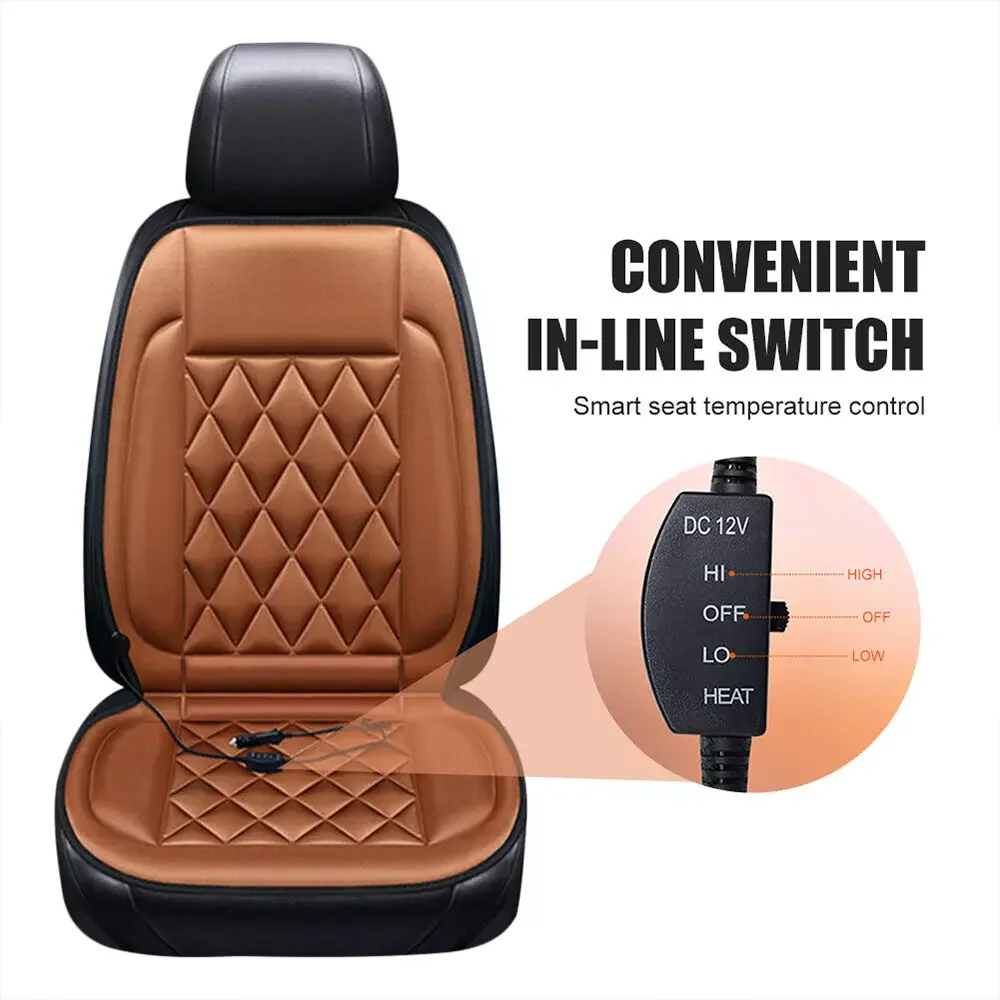

1PC Car Winter Heated Car Seat Cover 12V Heating Warmer Car Seat Cushion Auto Universal Car Seat Protector Cloak Cover Pads Set