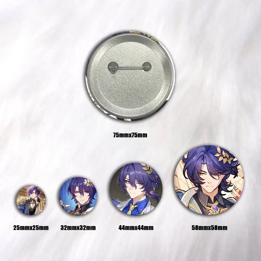 A-Honkai Star Rail Art Dr. Ratio Anime Round Badges, Brooches, Clothing Accessories, Birthday Gifts, Anime Conventions