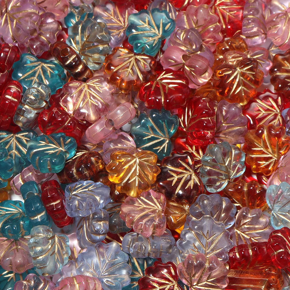 50 Stück bunte Acrylblätter-Perlen, Abstandshalter-Charms für DIY-Armbänder, Halsketten, Schlüsselanhänger, Schmuckherstellung, Zubehör und Materialien – Detail 7