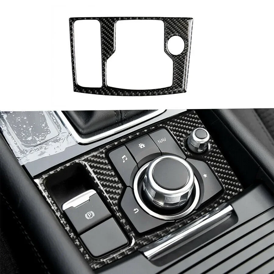 

Stickers Cover Multimedia Button 2017 2018 Accessories Car Carbon Fiber Decorative For Mazda 3 Axela Practical