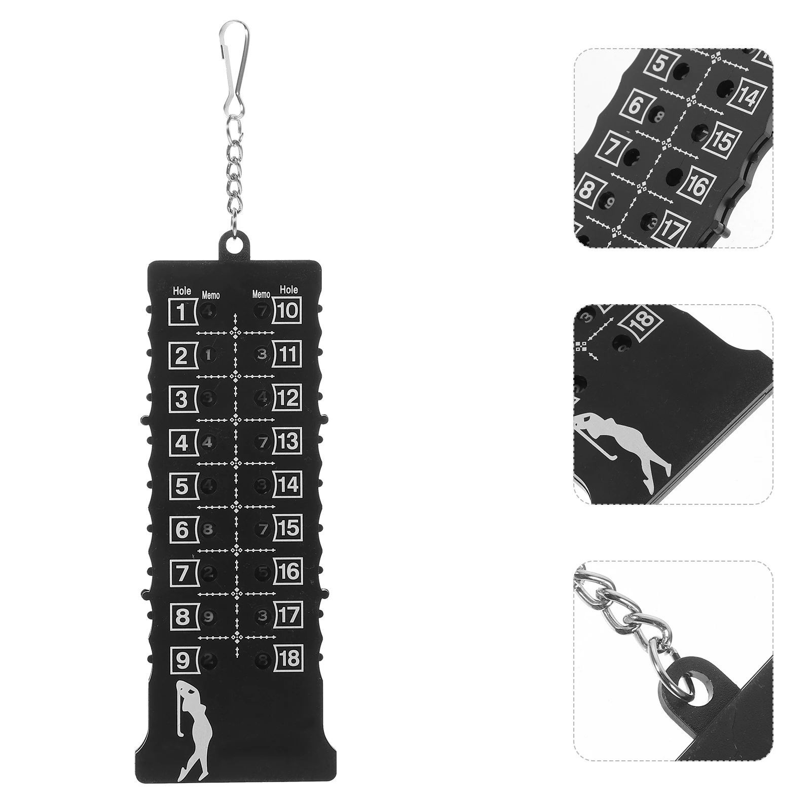 

Golf Score Counter Black 18 Holes 18 Separate Wheels Stroke Tracker Easy Carry Golf Score Keeper