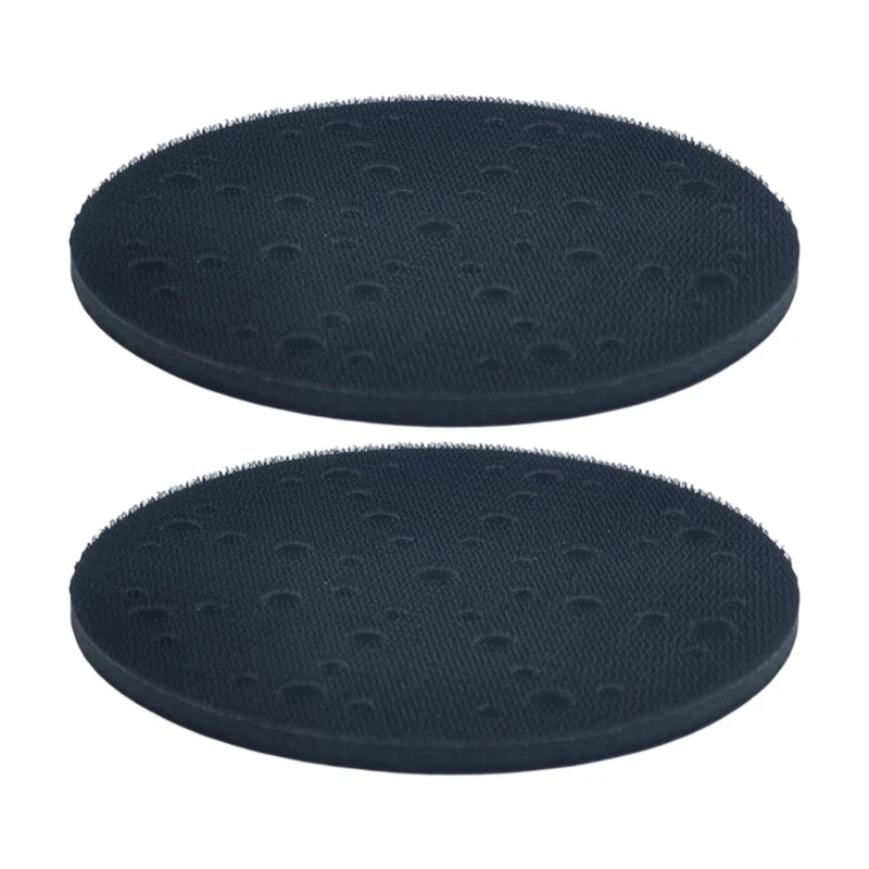Dry Sanding Sponge Buffer Pad 5.9 Inch Round Perforated Backing Pad 2 Pack for Car Body and Stone Sanding
